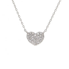 COLLAR PLATA CORAZON PAVE