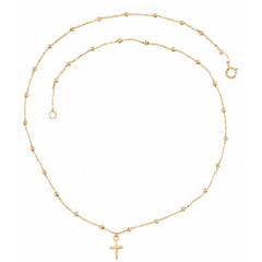 Collar Bolitas con Cruz Mini