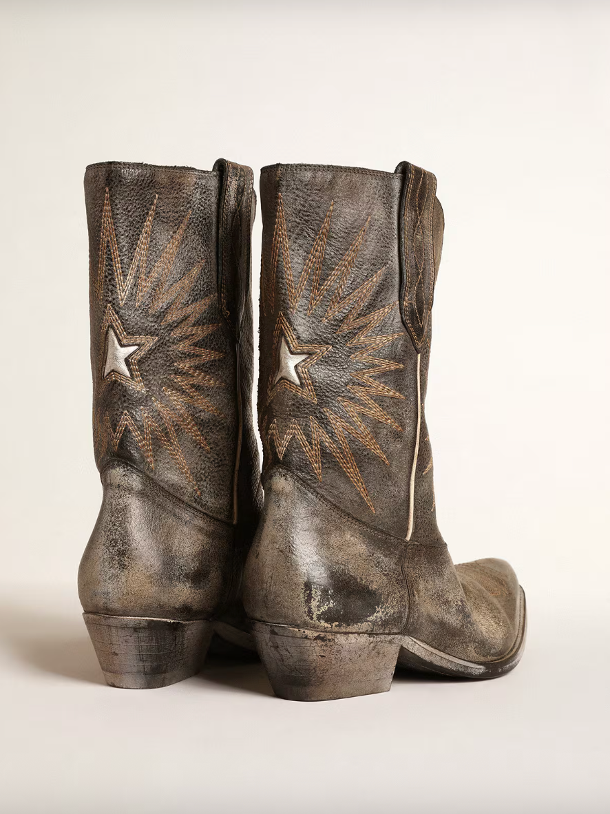 WISH STAR LOW SHINY LEATHER UPPER BELT AND CHAIN