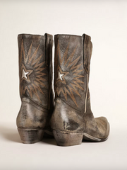 WISH STAR LOW SHINY LEATHER UPPER BELT AND CHAIN