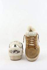 BALL STAR SUEDE UPPER SHEARLING TONGUE AND SPUR WITH CRYSTALS PATENT STAR SHEARL