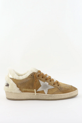 BALL STAR SUEDE UPPER SHEARLING TONGUE AND SPUR WITH CRYSTALS PATENT STAR SHEARL
