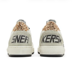 BALLSTAR LEATHER UPPER AND TOE GLITTER STAR AND HEEL SUEDE SPUR