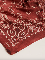 GOLDEN FOULARD PAISLEY PRINT SILK