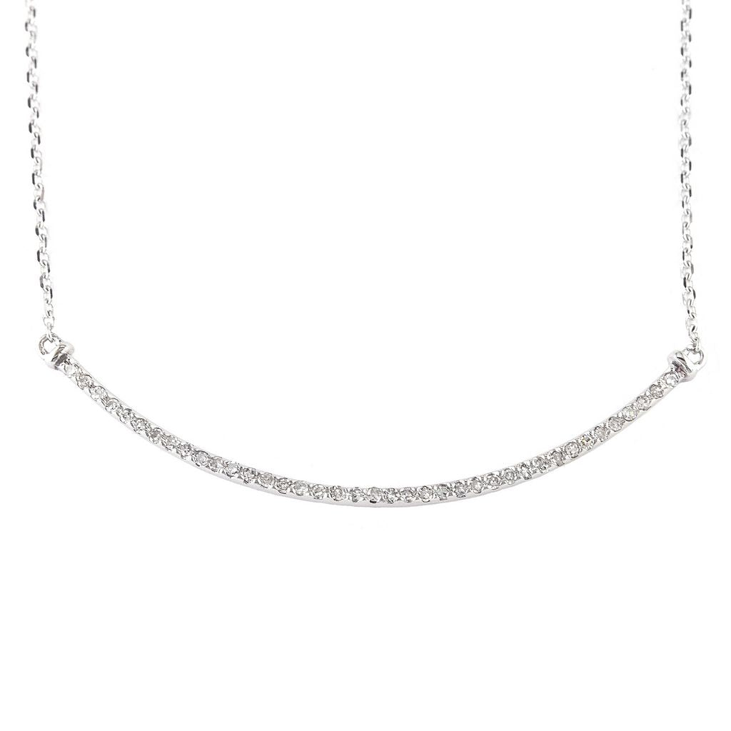 Collar plata con barrita de brillantes