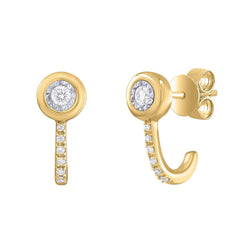 Aros Brillantes Borde Oro Con Brillantes Hacia Abajo