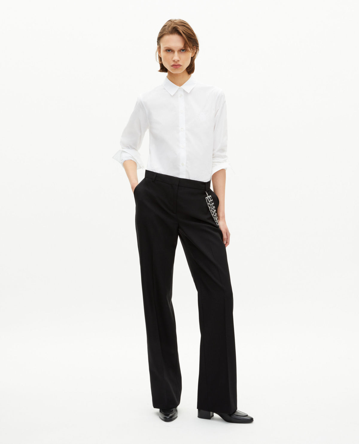PANTALON AVEC CEINTURE EN VELOURS FEMME
