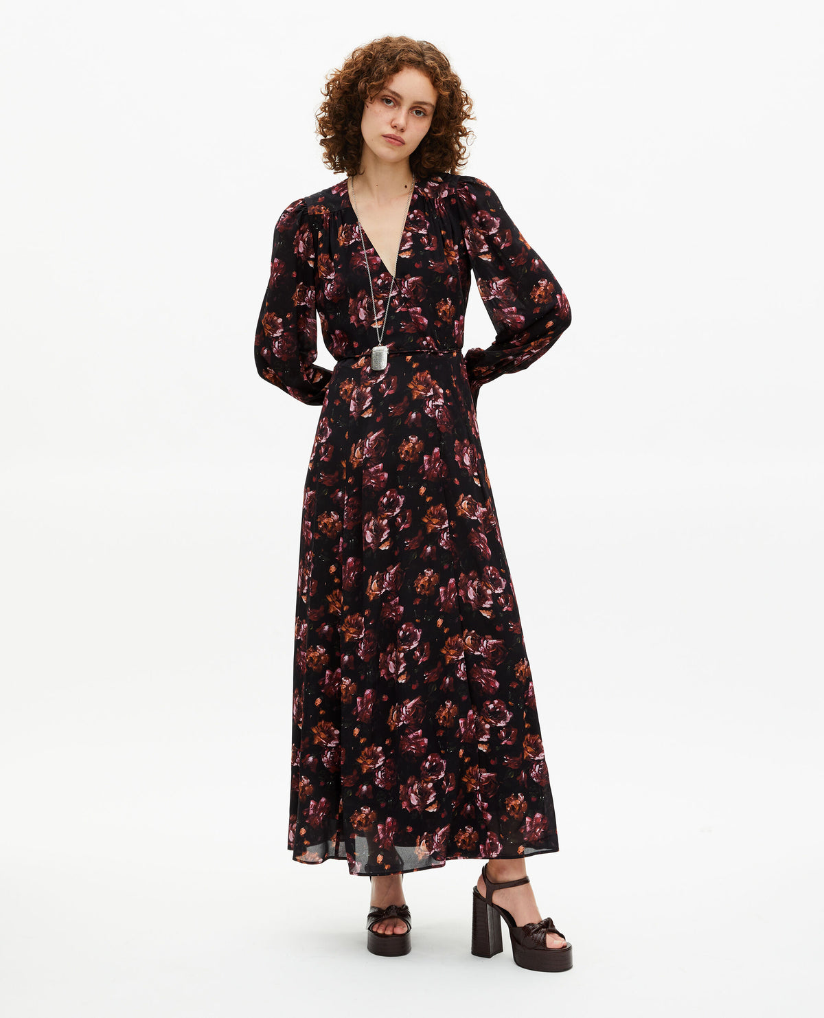 ROBE MIDI A MANCHES LONGUES PORTEFEUILLE