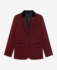 VESTE CLASSIQUE COL VELOURS FEMME