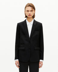 VESTE COL CHALE BI MATIERE