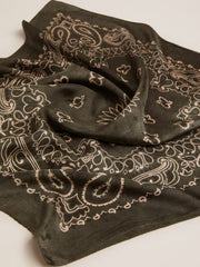 GOLDEN FOULARD PAISLEY PRINT SILK