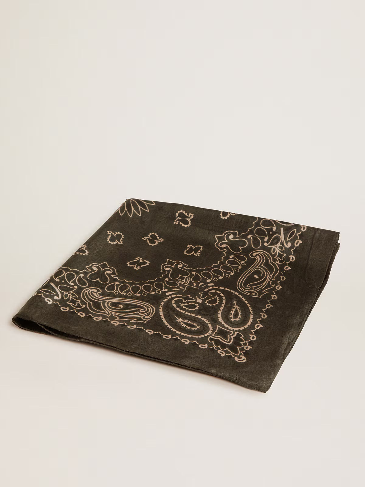 GOLDEN FOULARD PAISLEY PRINT SILK