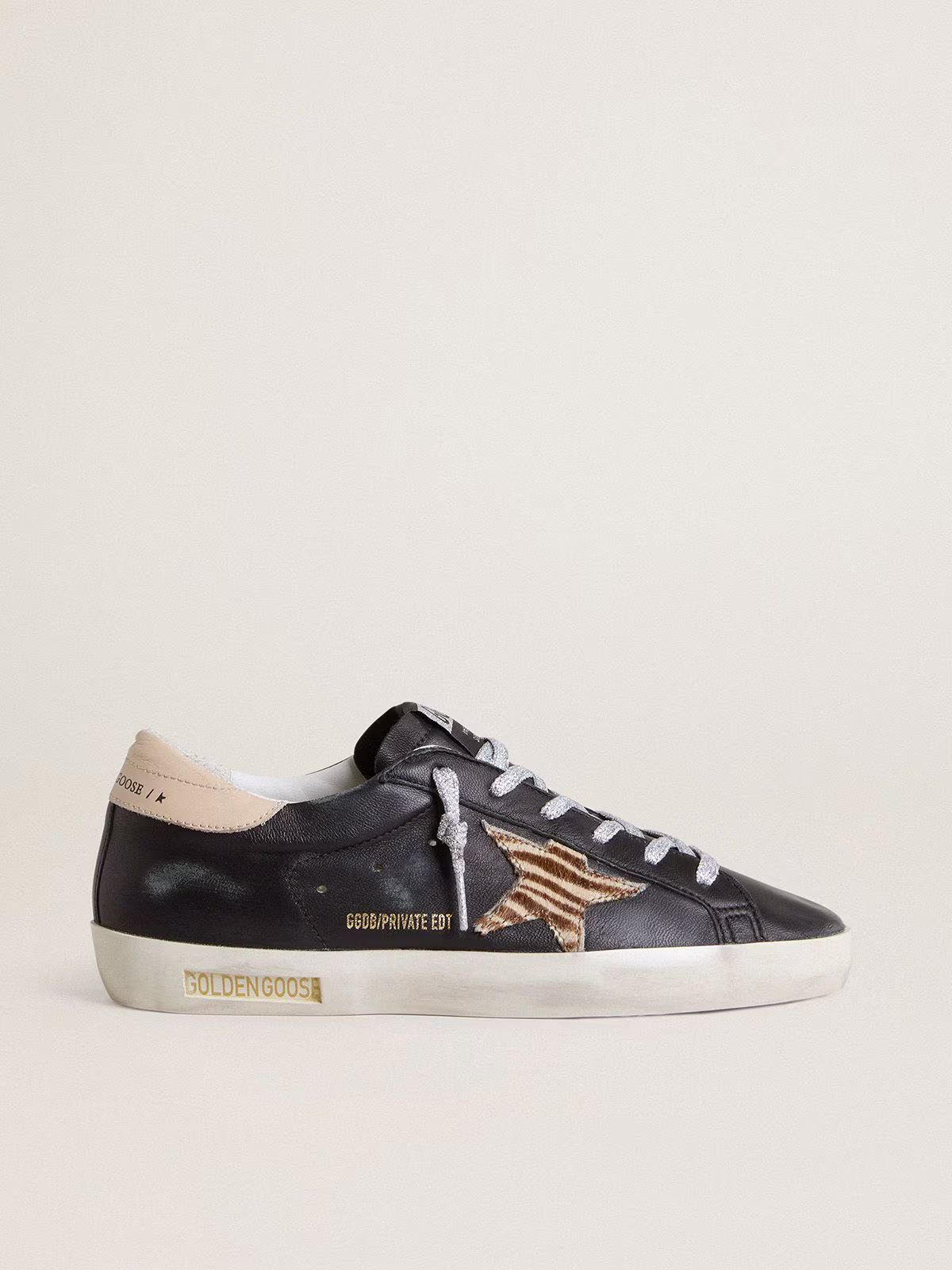 SUPER STAR NAPPA UPPER ZEBRA HORSY STAR LEATHER HEEL