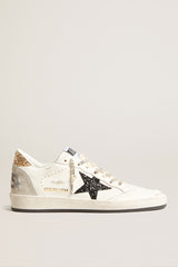 BALLSTAR LEATHER UPPER AND TOE GLITTER STAR AND HEEL SUEDE SPUR
