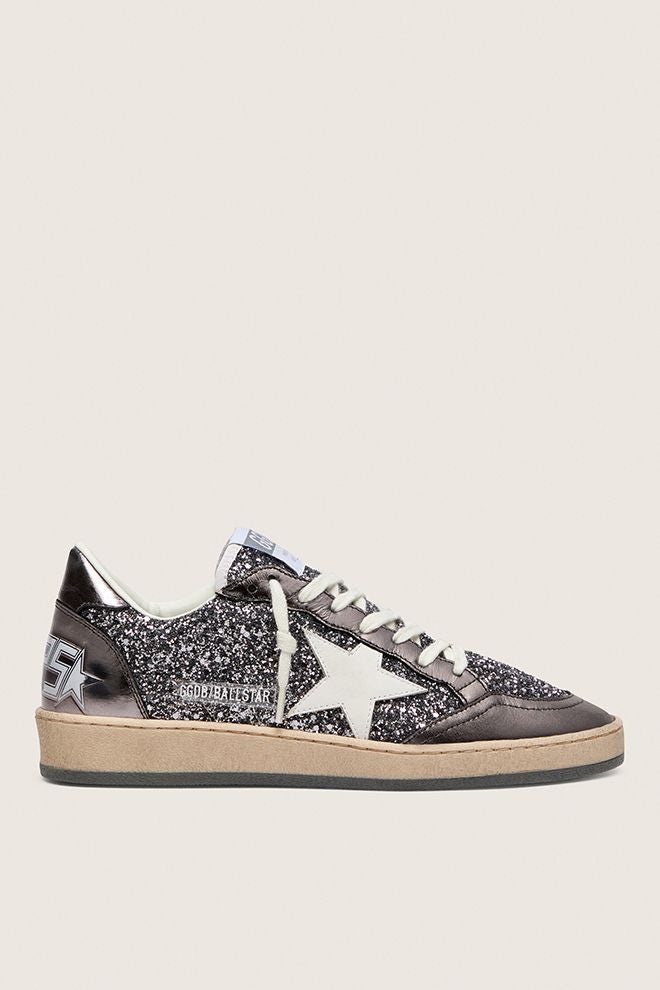 BALLSTAR GLITTER UPPER AND TONGUE LAMINATED TOE SPUR AND HEEL LEATHER STAR