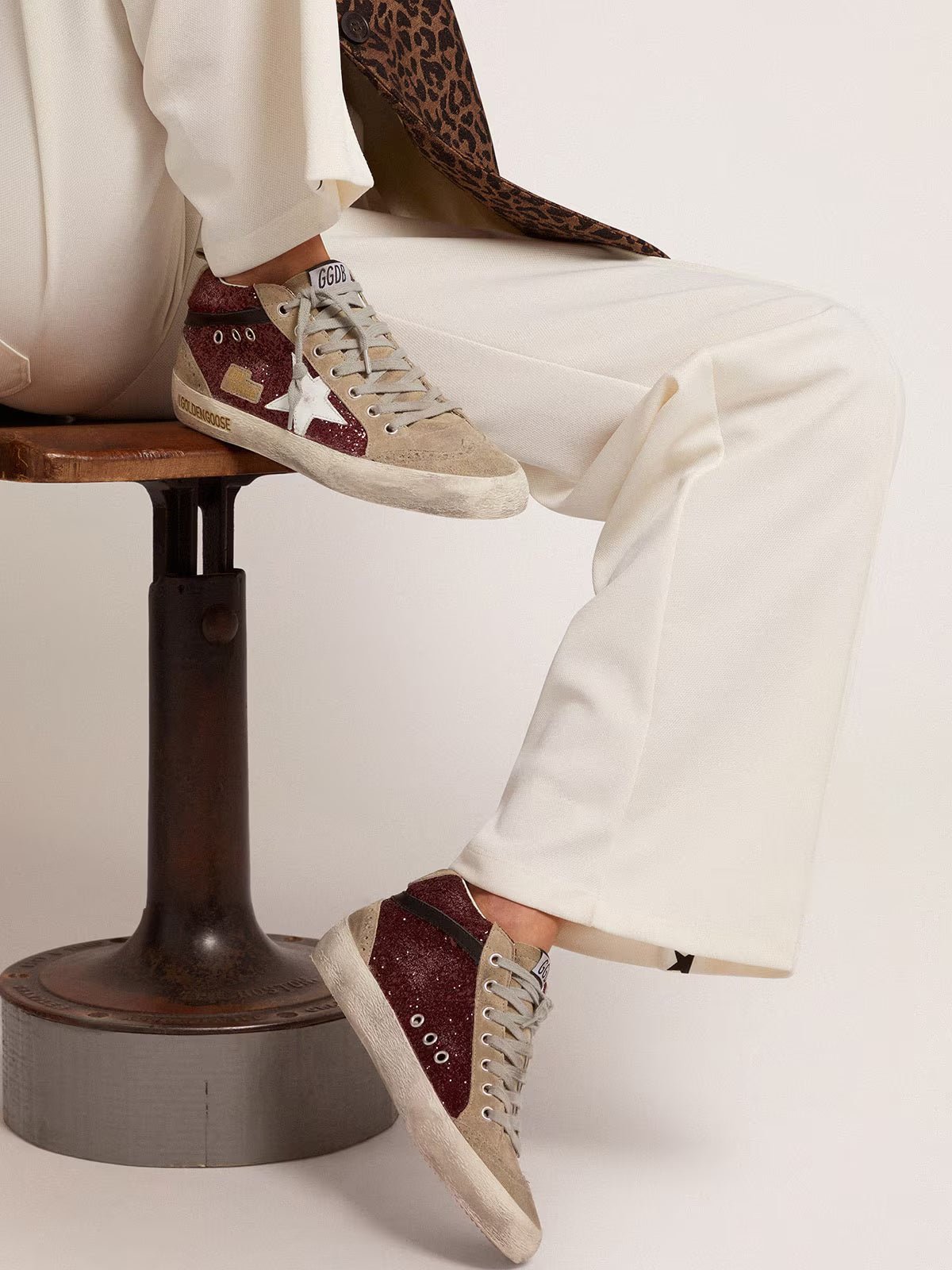 MID STAR GLITTER UPPER SUEDE TOE AND SPUR LEATHER STAR AND WAVE