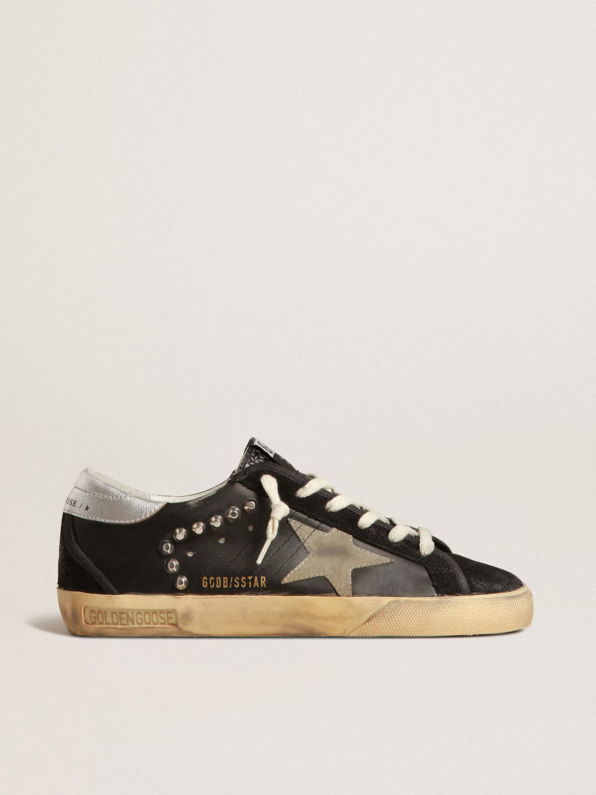 SUPER-STAR  LEATHER UPPER SUEDE TOE STAR AND SPUR LAMINATED HEEL WITH STITCHINGS