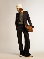GOLDEN W'S DOUBLE BREASTED BLAZER COMPACT GABARDINE WOOL