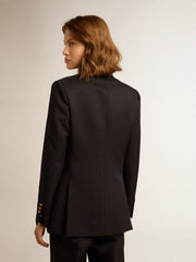 GOLDEN W'S DOUBLE BREASTED BLAZER COMPACT GABARDINE WOOL