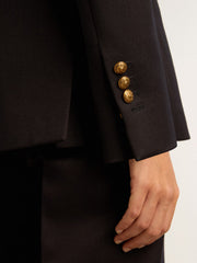 GOLDEN W'S DOUBLE BREASTED BLAZER COMPACT GABARDINE WOOL