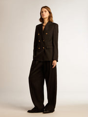 GOLDEN W'S DOUBLE BREASTED BLAZER LIGHT DRY WOOL GABARDINE