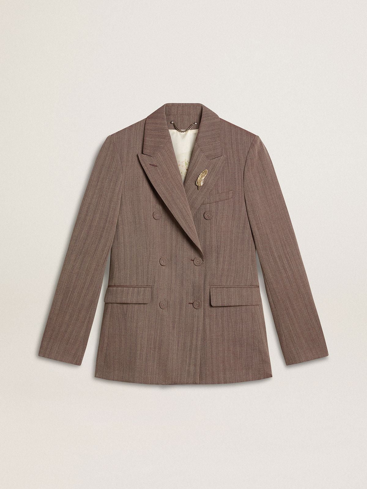 JOURNEY W'S DOUBLE BREASTED BLAZER MICRO CHEVRON