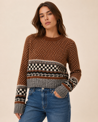 JOURNEY W'S KNIT CROPPED CREWNECK WOOL BLEND