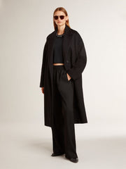 GOLDEN W'S SINGLE BREASTED COCOON COAT NABIBI VW BRUSHED FABRIC