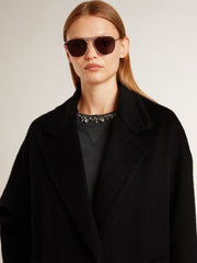 GOLDEN W'S SINGLE BREASTED COCOON COAT NABIBI VW BRUSHED FABRIC