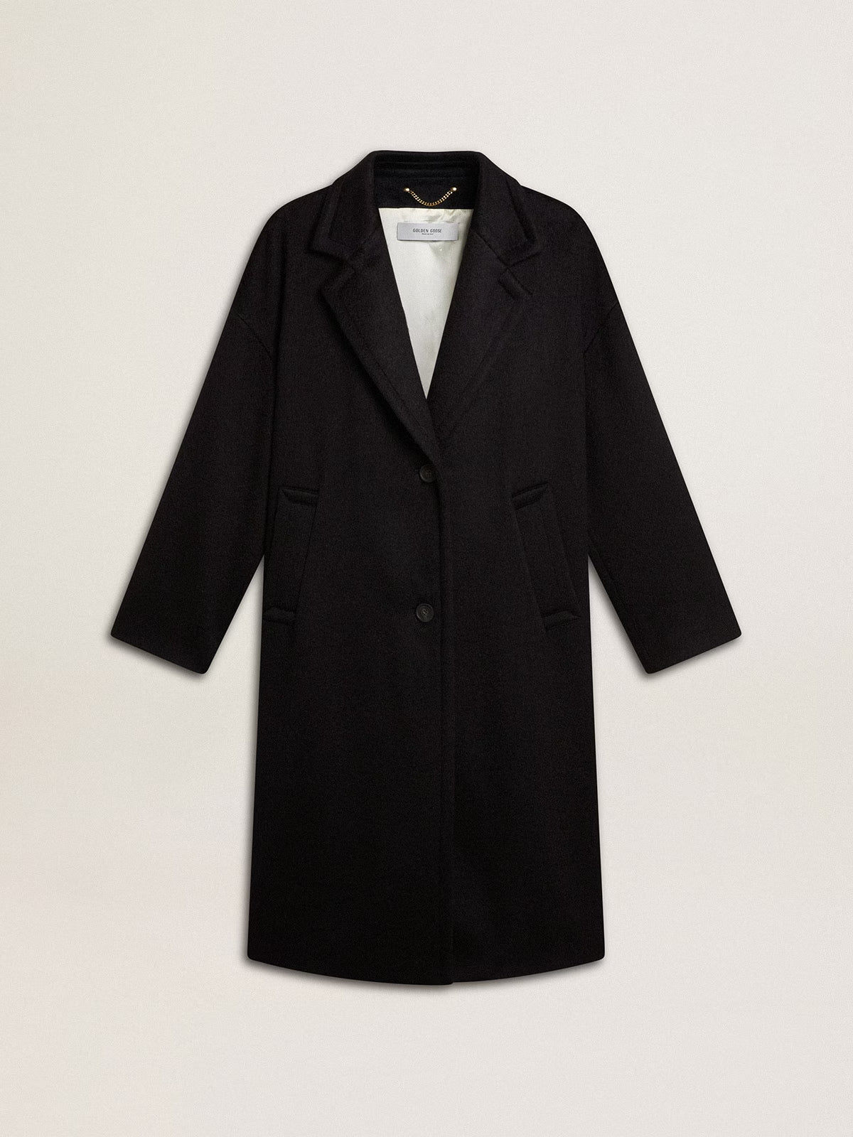 GOLDEN W'S SINGLE BREASTED COCOON COAT NABIBI VW BRUSHED FABRIC