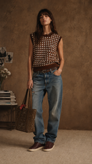 JOURNEY W'S KNIT VEST ROBY WOOL CHESS