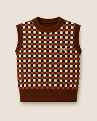 JOURNEY W'S KNIT VEST ROBY WOOL CHESS