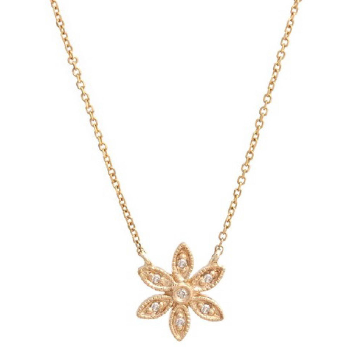 COLLAR ORO FLOR CON BRILLANTES