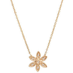 COLLAR ORO FLOR CON BRILLANTES