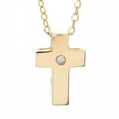 COLLAR CRUZ ORO Y BRILLANTE