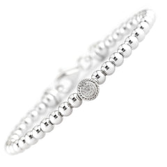 Pulsera plata, centro con brillantes