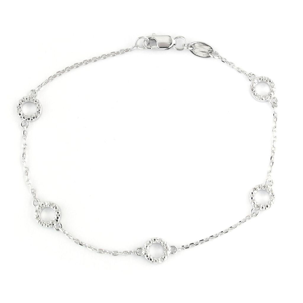 PULSERA PLATA CIRCULOS CON BRILLANTES