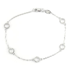 PULSERA PLATA CIRCULOS CON BRILLANTES
