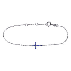 PULSERA PLATA CRUZ DE ZAFIRO