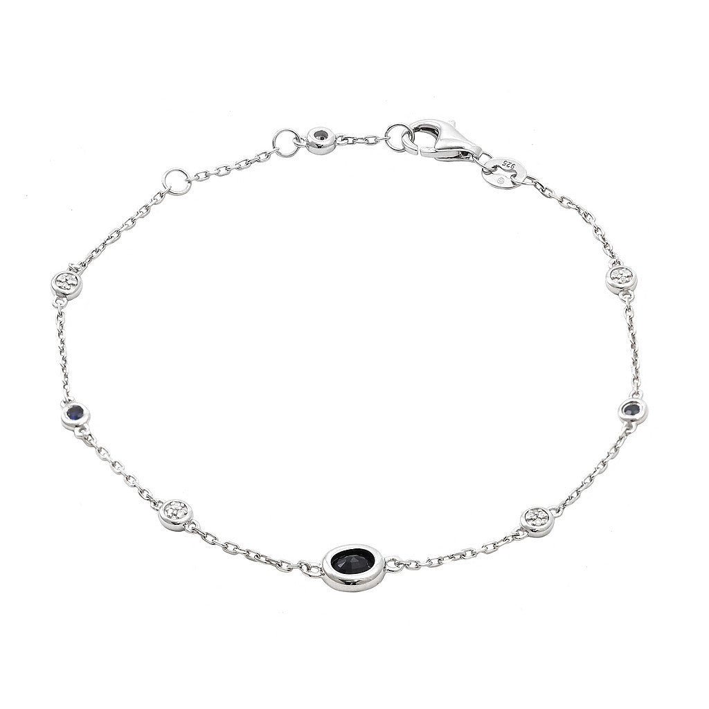 PULSERA PLATA ZAFIRO Y BRILLANTES