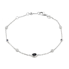 PULSERA PLATA ZAFIRO Y BRILLANTES