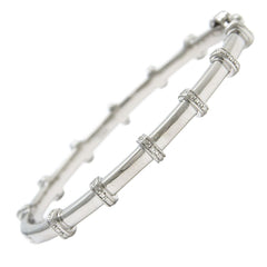 PULSERA ACERO PLATA CON ARGOLLAS Y BRILLANTES