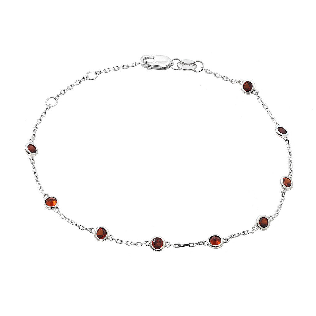 PULSERA PLATA GRANATE