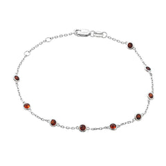 PULSERA PLATA GRANATE