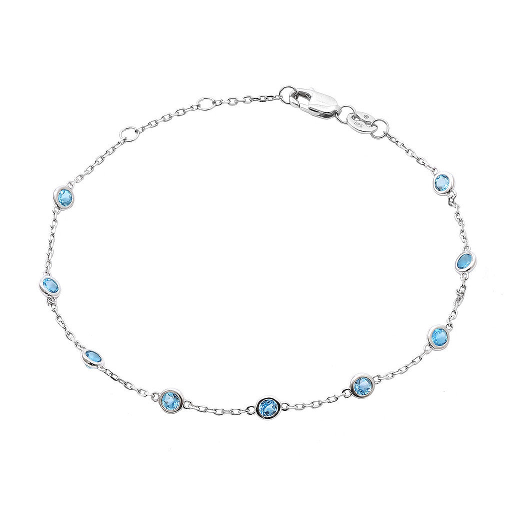 PULSERA PLATA TOPACIO AZUL