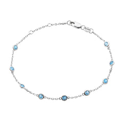 PULSERA PLATA TOPACIO AZUL