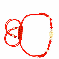 Pulsera macramé hilo rojo con medalla milagrosa