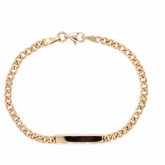 Pulsera eslabon plano con barra al centro.