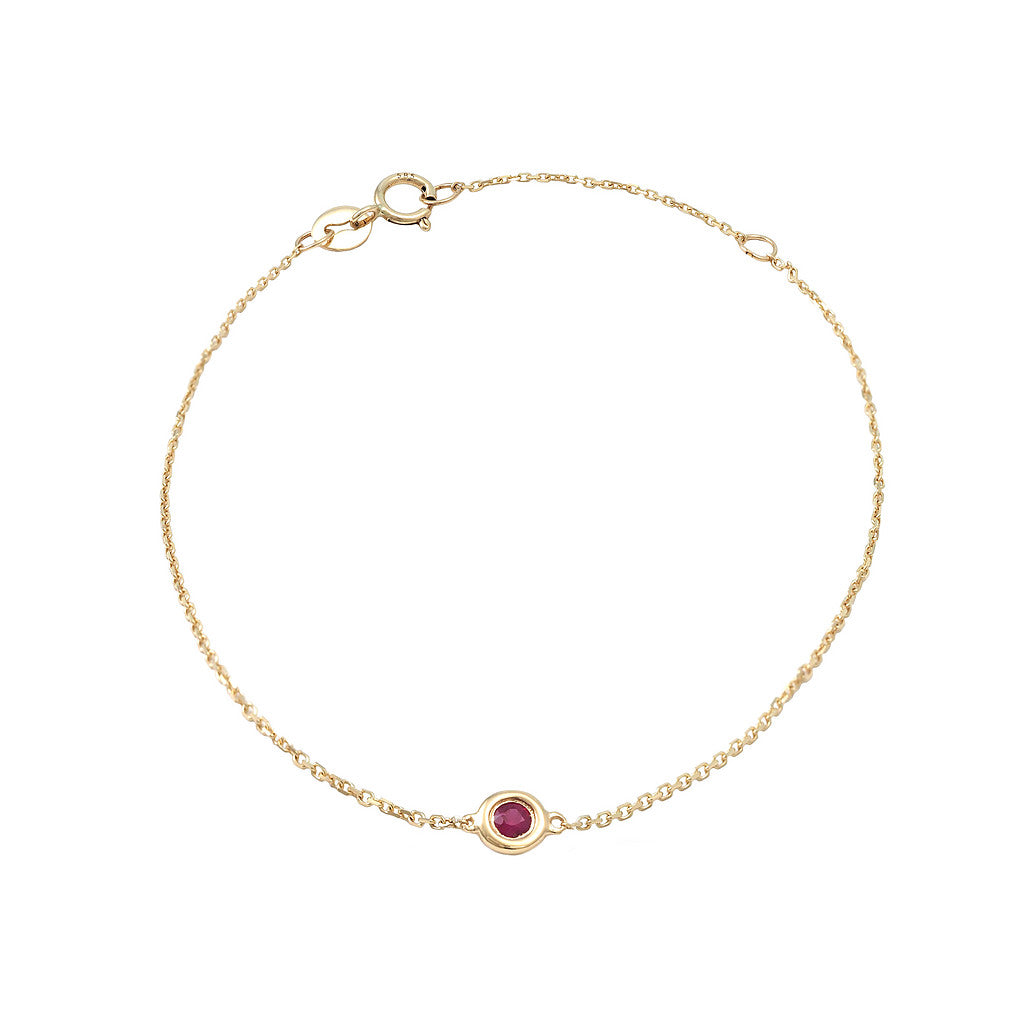 PULSERA ORO GRANATE