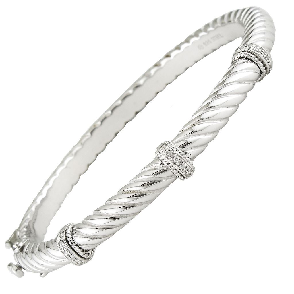 PULSERA FESTONEADA CON TRES PIEZAS CON BRILLANTES